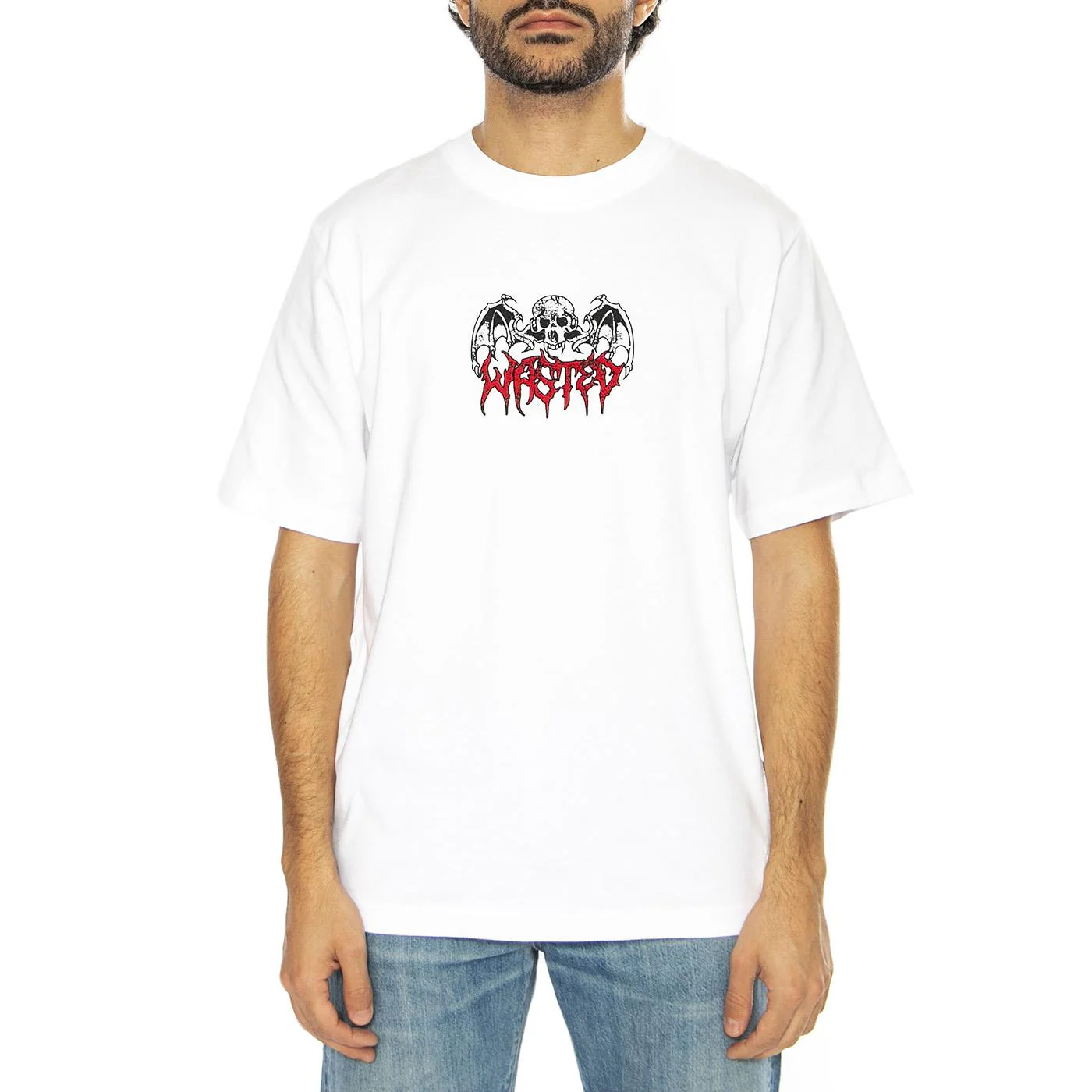 T-Shirt Bones White - Maglietta Girocollo Uomo Bianca  Uomo WASTED PARIS - Image 2