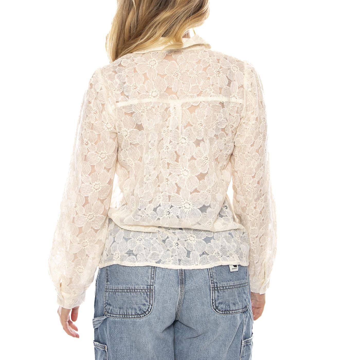 Camisa con Encaje Floral -- Camicia Donna Bianca Donna WILD PONY - Image 3
