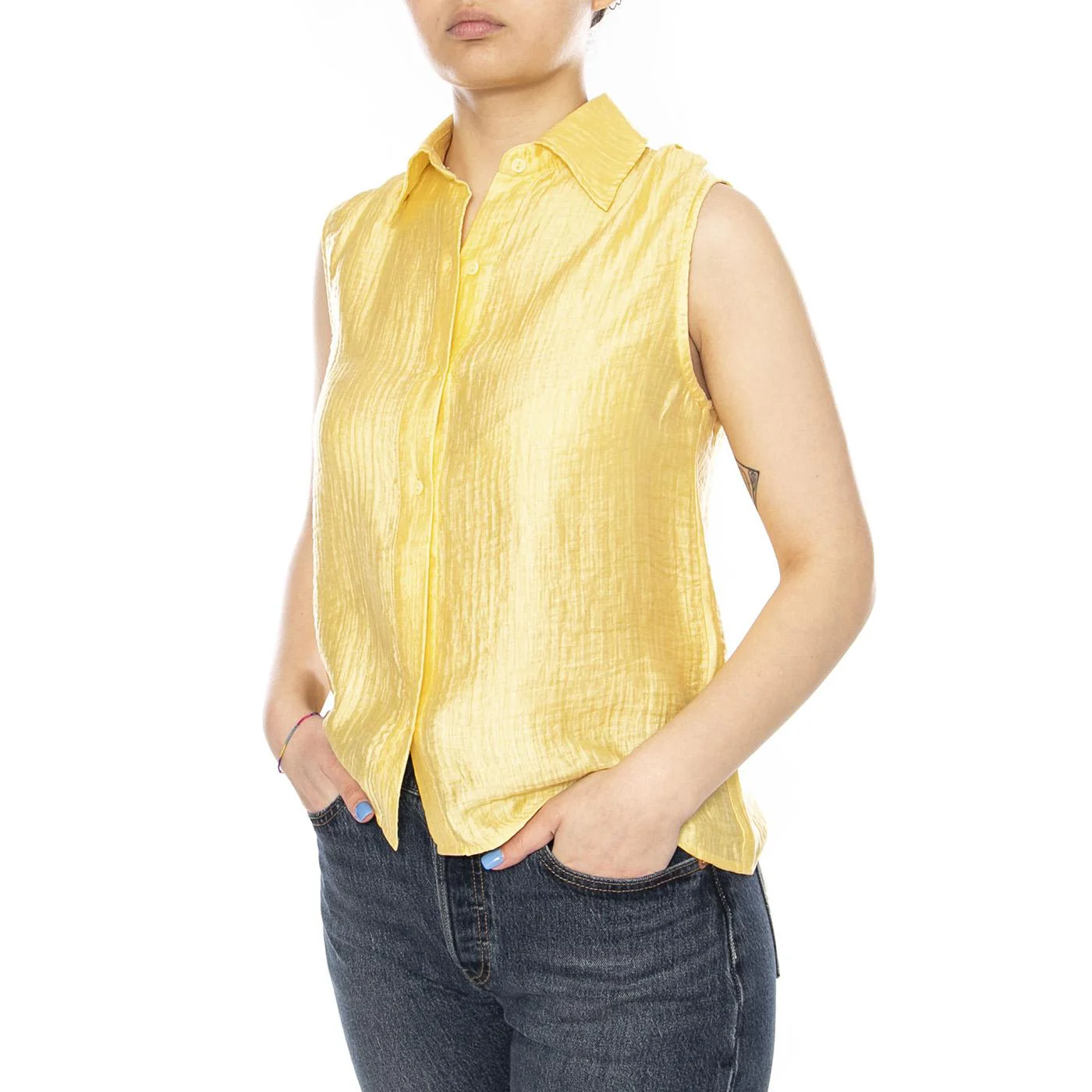 CAMISA CON TEXTURA AMARILLA - Top Donna Giallo Donna WILD PONY