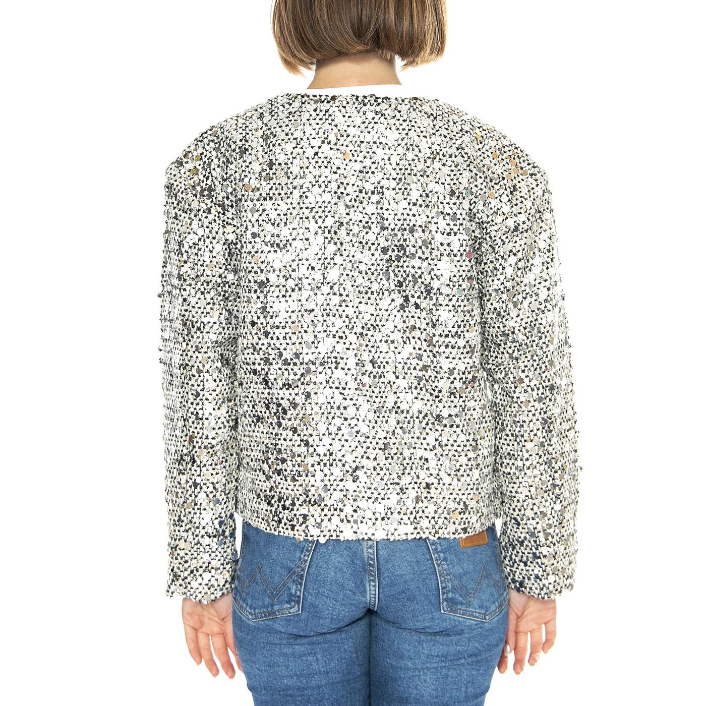 Chaqueta Tweed con Lentejuelas Plateada - Giacca Donna Argento Donna WILD PONY - Image 3