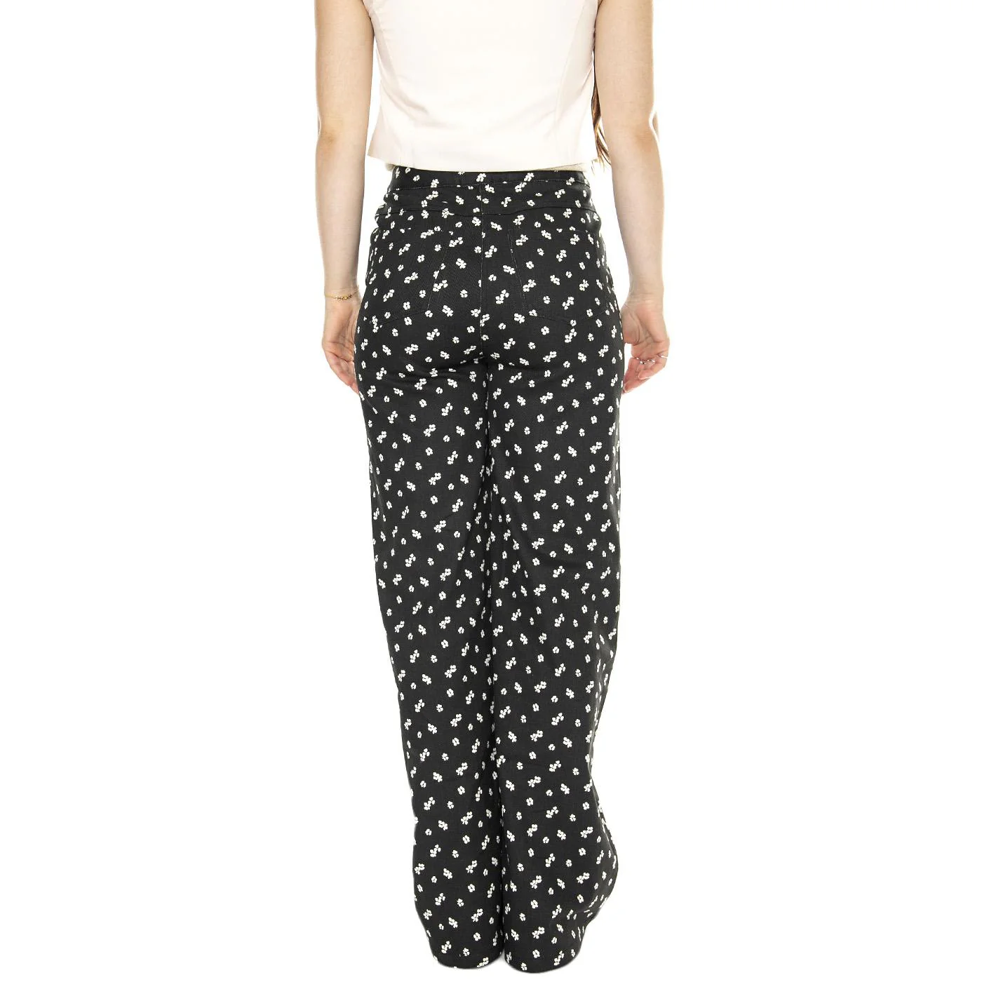 Jeans estampado floral Linum Denim Jeans - Pantaloni Denim Jeans Donna Neri Donna WILD PONY - Image 3