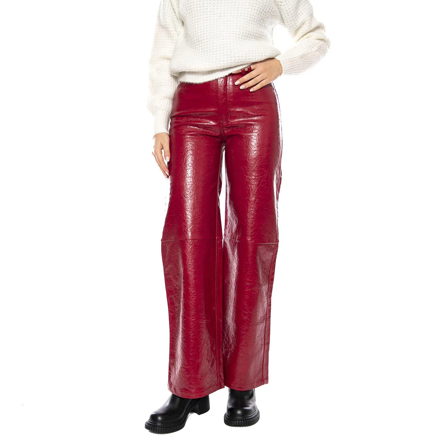 Pantalón Recto Cuero Sintético -- Pantaloni Donna Rossi Donna WILD PONY