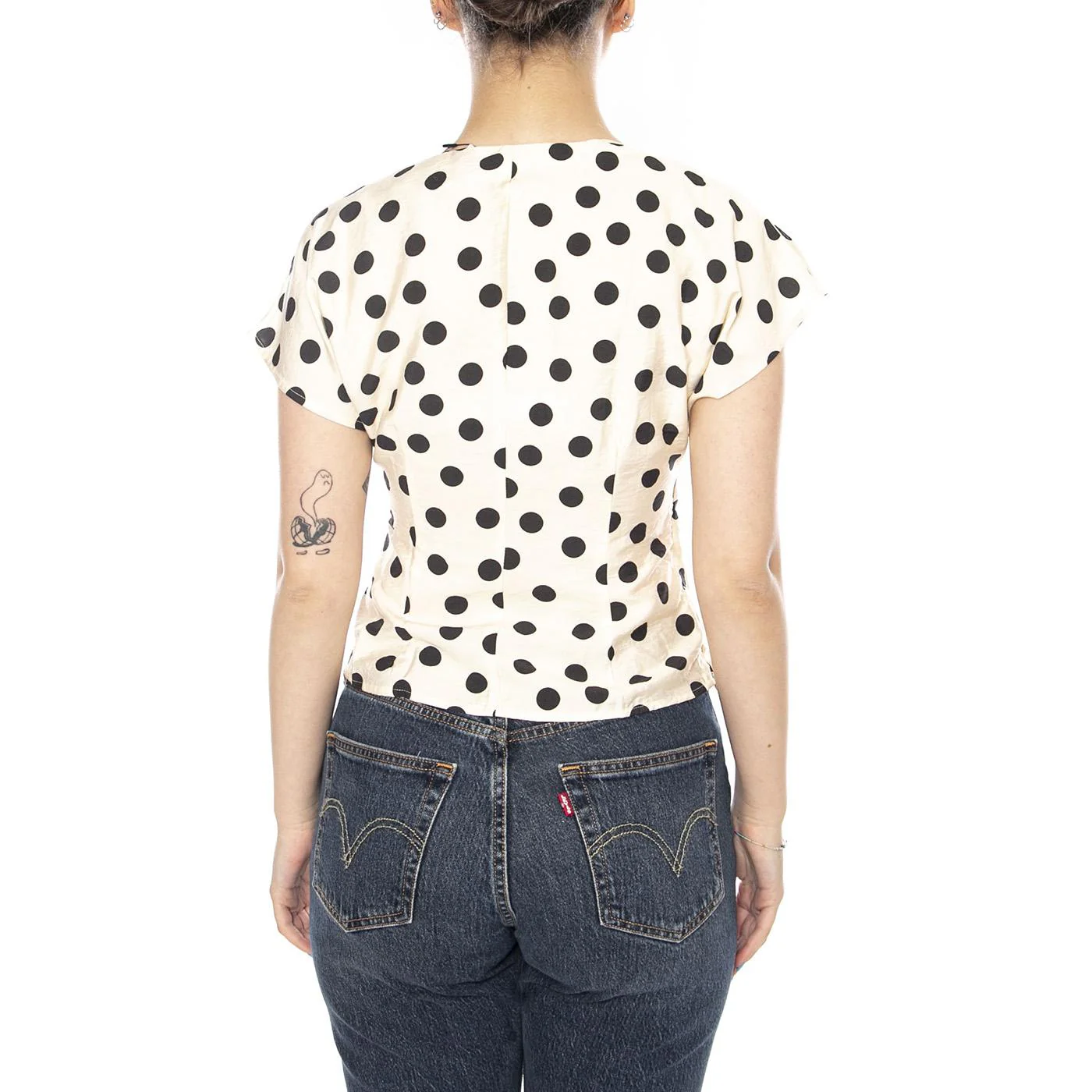 TOP CON ESTAMPADO PUNTO BLANCO Y NEGRO POLKA - Top Donna Pois Bianco Donna WILD PONY - Image 3