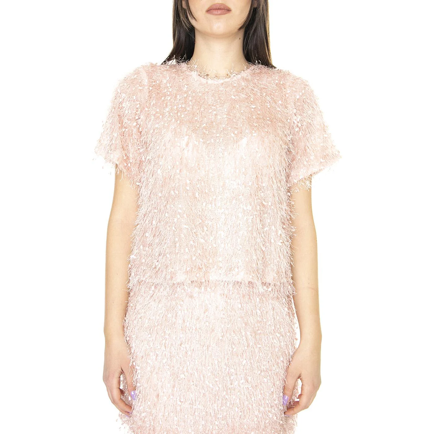 Top de Manga Corta con Flecos Rosa - Top Donna Rosa Donna WILD PONY - Image 2