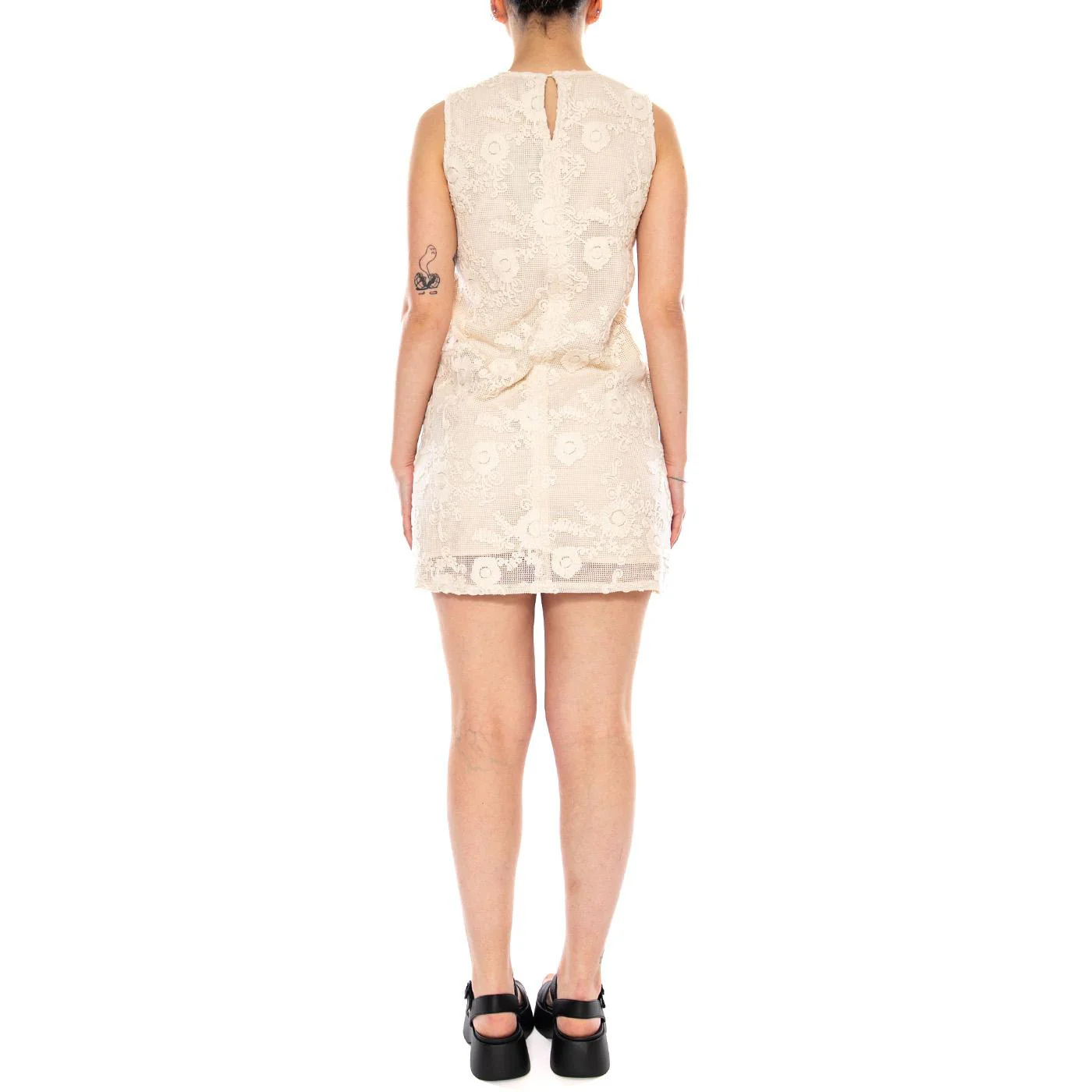 VESTIDO CORTO 100% ALGODÓN ECRU - Abito Donna Ecrù  Donna WILD PONY - Image 3