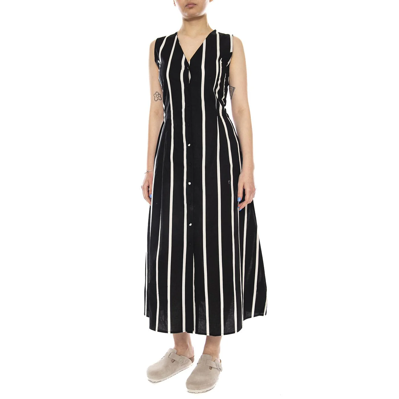 VESTIDO MIDI CON ESTAMPADO GRIMAUD BLACK - Abito Donna Midi Nero  Donna WILD PONY