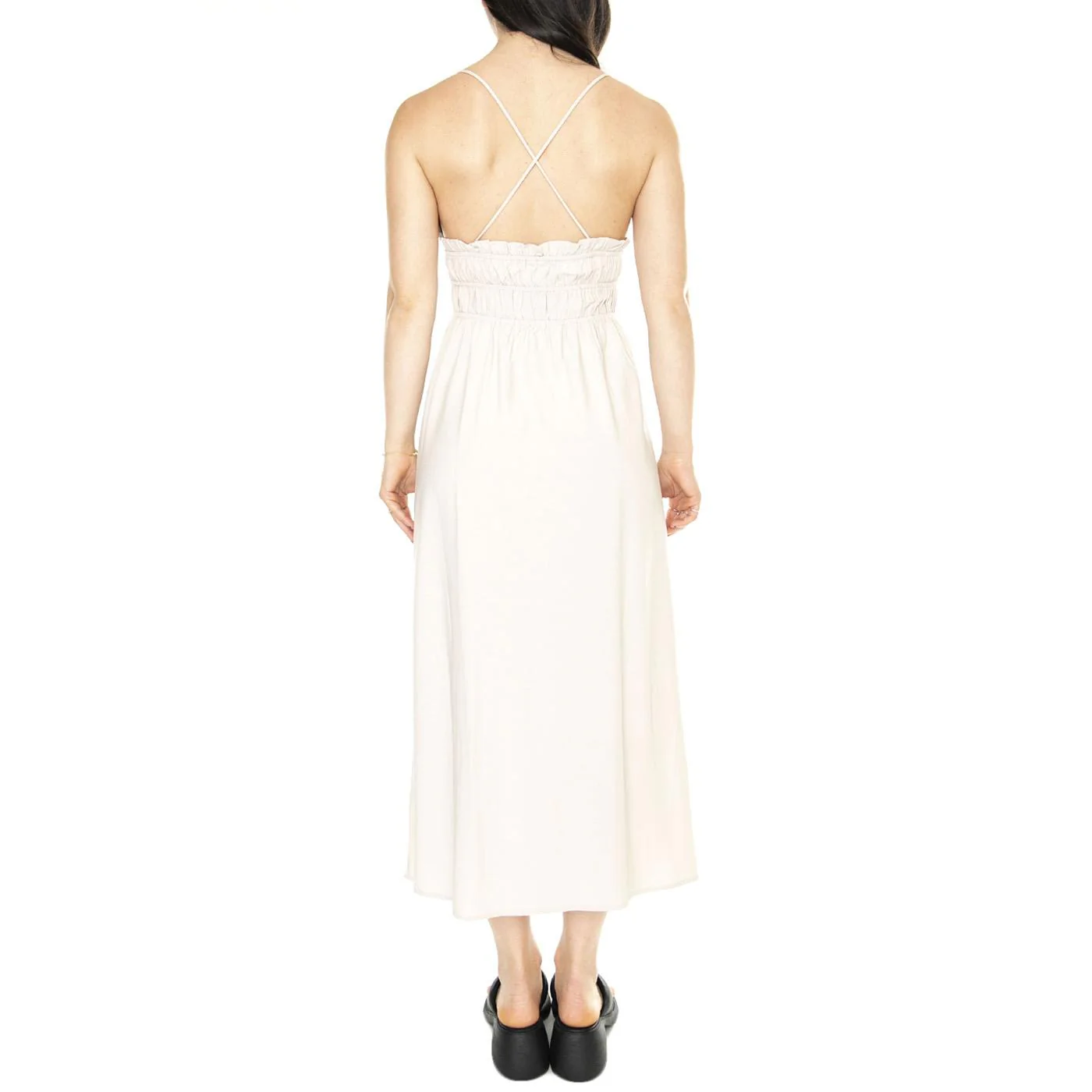 Vestido Midi Satinado Tirantes Blanco - Abito Donna Bianco  Donna WILD PONY - Image 3