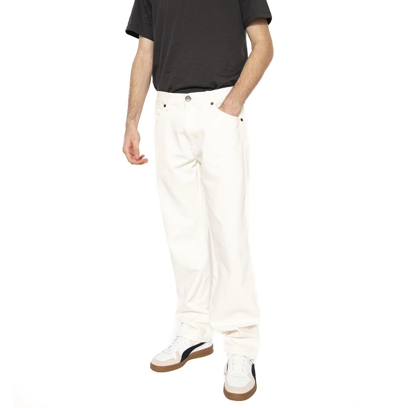 Frontier White - Pantaloni Denim Jeans Uomo Bianchi Uomo WRANGLER