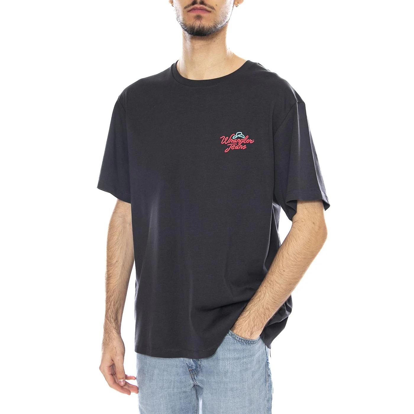 Graphic Tee -- Maglietta Uomo Faded Black Nera Uomo WRANGLER