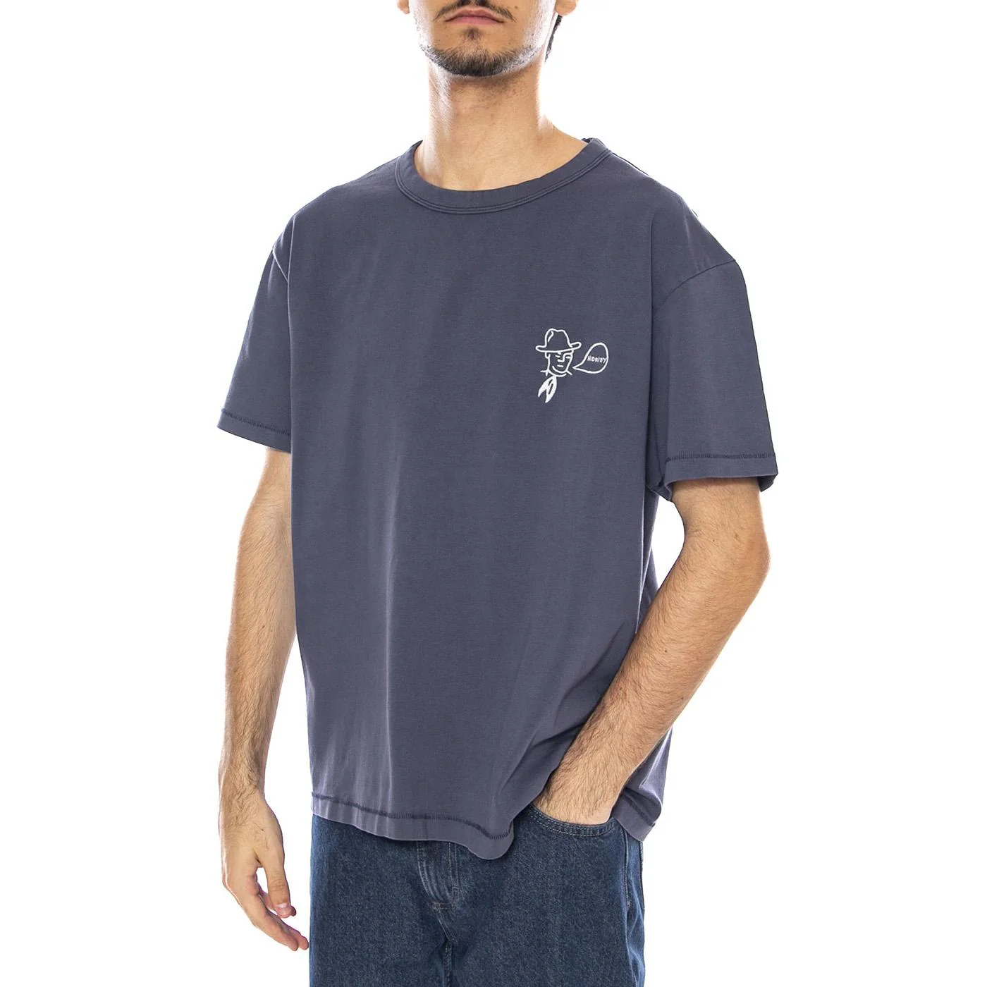 Rodeo Ben Tee Navy - Maglietta Girocollo Uomo Blu Navy Uomo WRANGLER