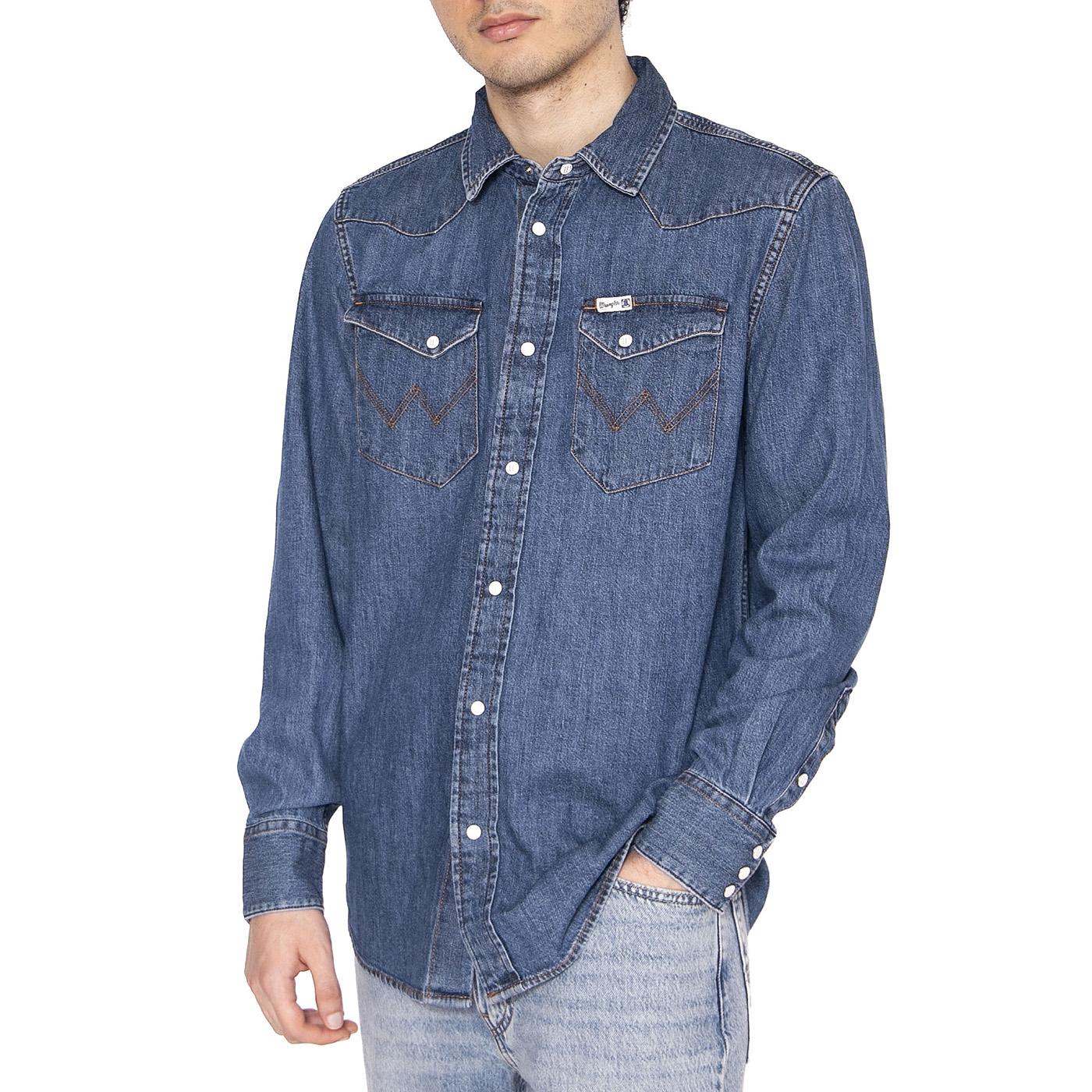 Shirt 2 Years Denim Blue - Camicia Uomo Denim Jeans Blu Uomo WRANGLER