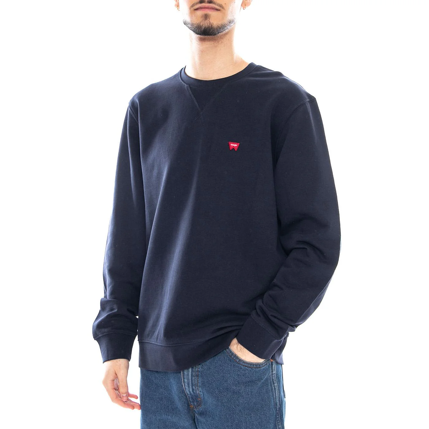 SIGN OFF CREW - Navy - Felpa Girocollo Uomo Blu Uomo WRANGLER