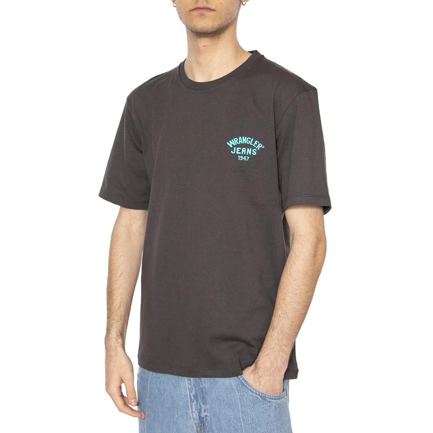 Small Logo Tee Faded Black - Maglietta Girocollo Uomo Nera Uomo WRANGLER
