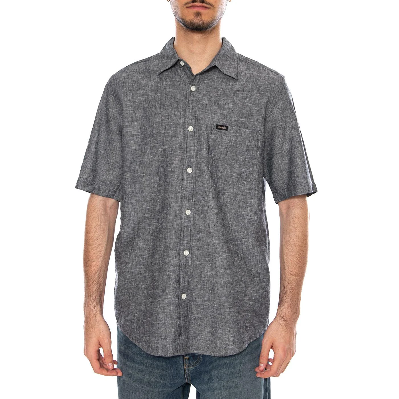 SS 1 PKT SHIRT DARK NAVY - Camicia Maniche Corte Uomo Blu Scuro  Uomo WRANGLER - Image 2