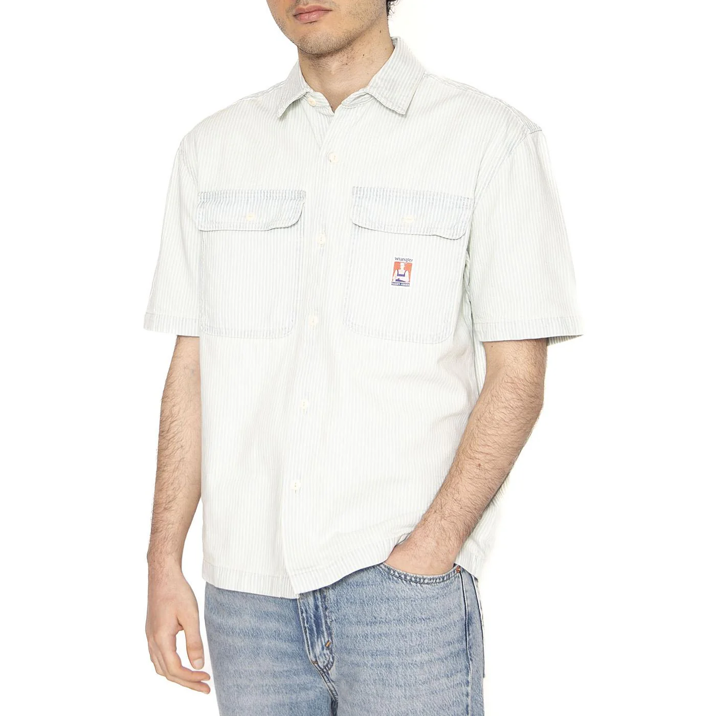 SS Casey Jones Shirt Light Wash - Camicia Maniche Corte Uomo Beige Uomo WRANGLER