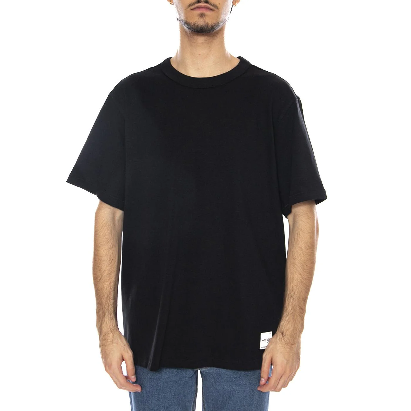 SS Solid Tee Black - Maglietta Girocollo Uomo Nera  Uomo WRANGLER - Image 3