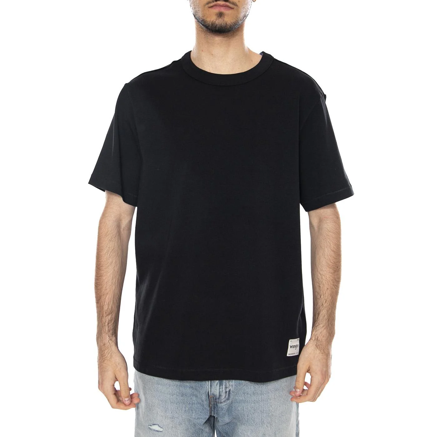 SS Solid Tee Black - Maglietta Girocollo Uomo Nera  Uomo WRANGLER - Image 4