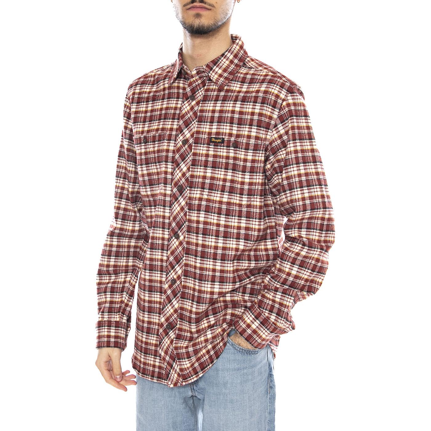 Willshirt Fired Brick - Camicia Uomo Multicolore Uomo WRANGLER